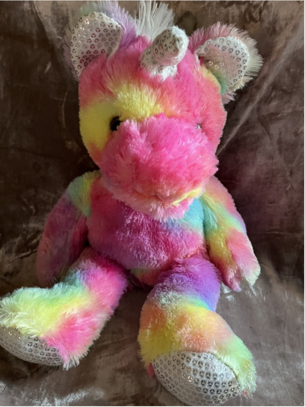 Multi-Color Pastel Rainbow Plush Unicorn Stuffed Animal Toy SUPER SOFT SEE PICS